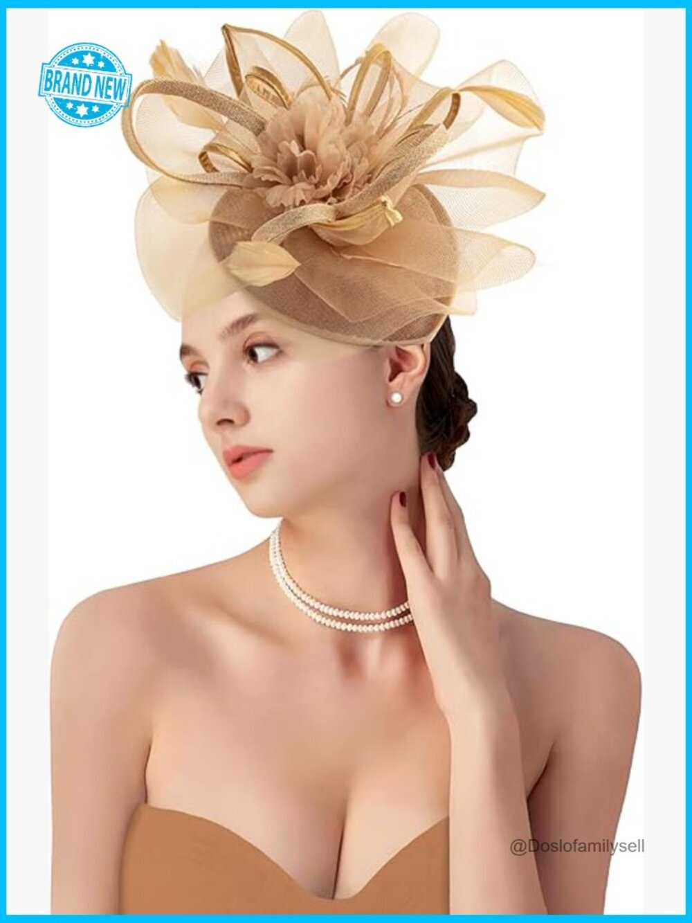 Vintage Fascinator Derby Hat Feather Headband Hair Clip for Wedding Tea Party